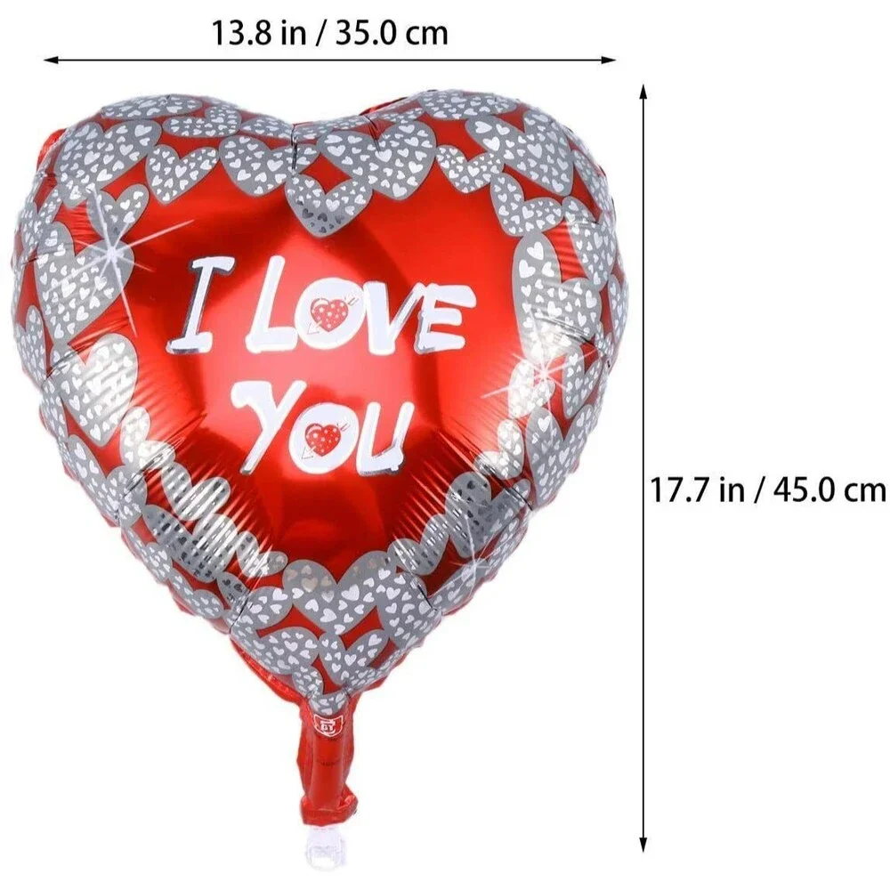 Set of 10 Heart Foil 'I Love You' Balloons, Engagement Wedding Party Decorations